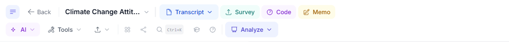 Toolbar with dropdown menus