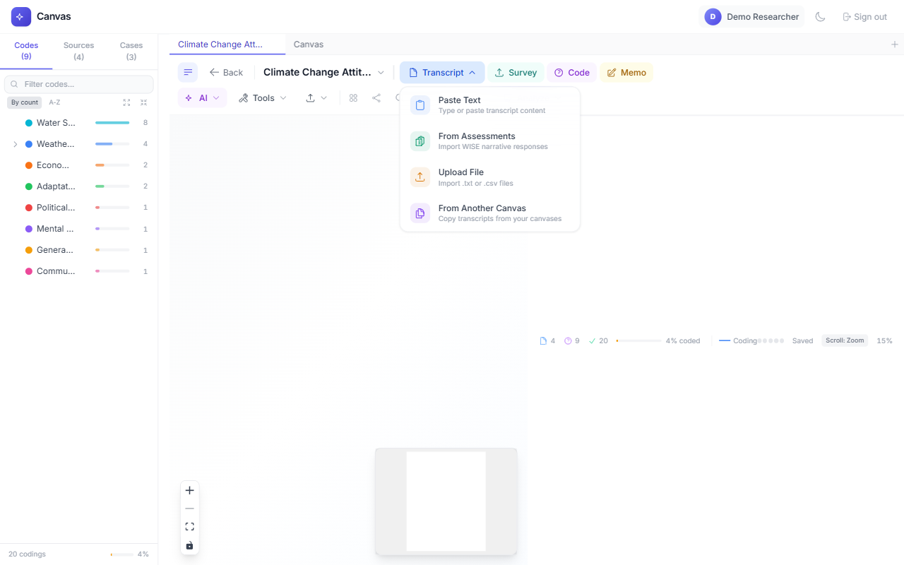 Adding a transcript