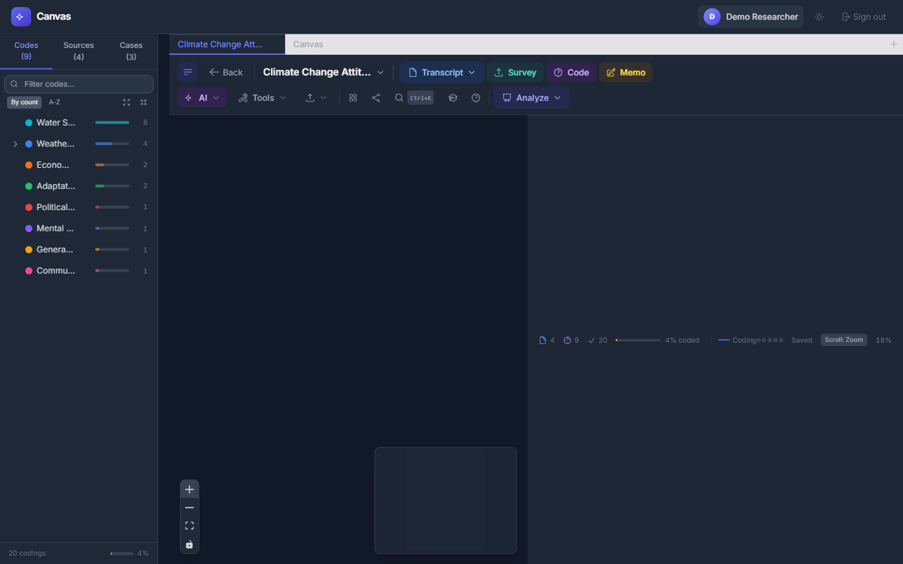 Dark mode canvas